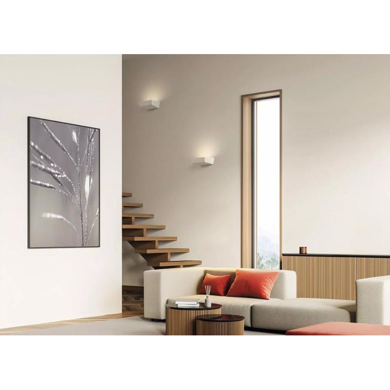 T374 ANCHISE APPLIQUE SQUADRATA 1 LUCE IN GESSO VERNICIABILE CM 16X15 LAMPADINA ATTACCO GX53 Sforzin Illuminazione - Cristalensi