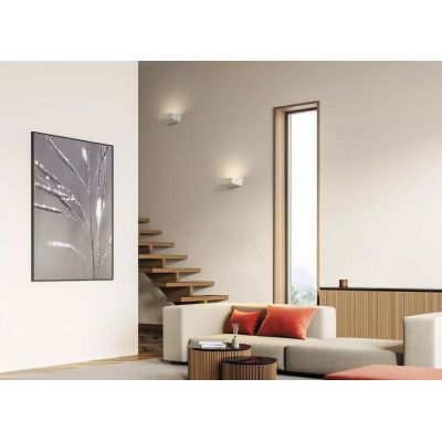 T374 ANCHISE APPLIQUE SQUADRATA 1 LUCE IN GESSO VERNICIABILE CM 16X15 LAMPADINA ATTACCO GX53 Sforzin Illuminazione - Cristalensi