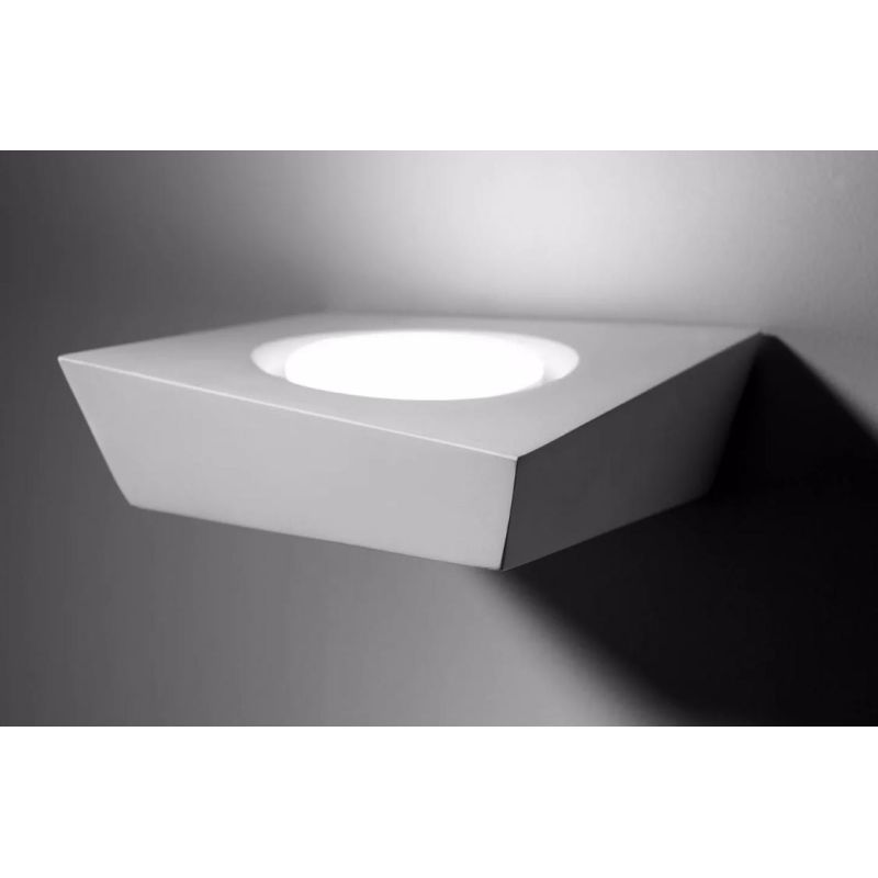 T374 ANCHISE APPLIQUE SQUADRATA 1 LUCE IN GESSO VERNICIABILE CM 16X15 LAMPADINA ATTACCO GX53 Sforzin Illuminazione - Cristalensi