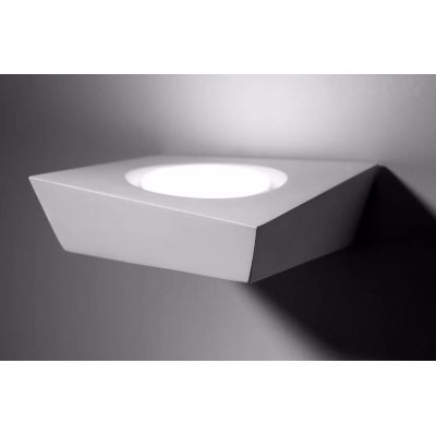 T374 ANCHISE APPLIQUE SQUADRATA 1 LUCE IN GESSO VERNICIABILE CM 16X15 LAMPADINA ATTACCO GX53 Sforzin Illuminazione - Cristalensi