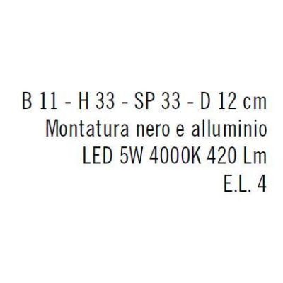 ET APPLIQUE IN DUE COLORI ALLUMINIO E NERO CON LED INTEGRATO DA 5W 4000K INCLUSO Illuminando - Cristalensi Shop Online