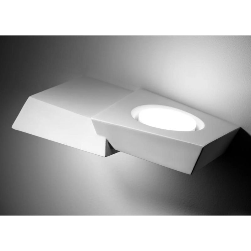 T375 ANCHISE APPLIQUE SQUADRATA LUCE SOPRA SOTTO IN GESSO VERNICIABILE CM 27x15 LAMPADINE ATTACCO GX53 Sforzin Illuminazione - C