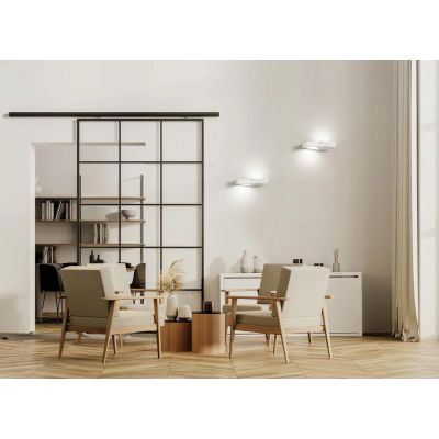 T375 ANCHISE APPLIQUE SQUADRATA LUCE SOPRA SOTTO IN GESSO VERNICIABILE CM 27x15 LAMPADINE ATTACCO GX53 Sforzin Illuminazione - C