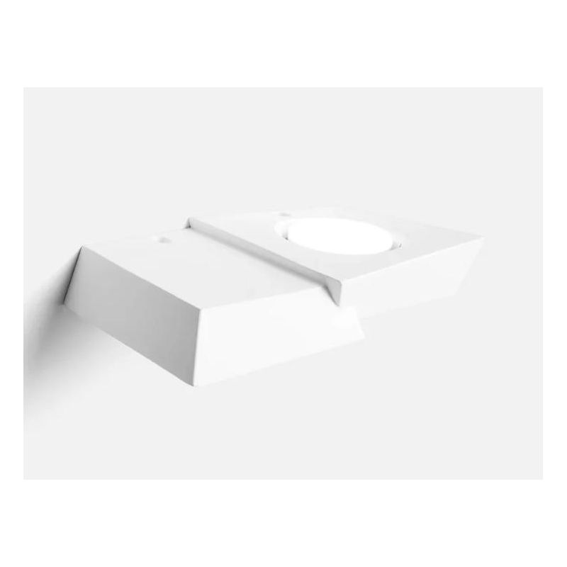 T375 ANCHISE APPLIQUE SQUADRATA LUCE SOPRA SOTTO IN GESSO VERNICIABILE CM 27x15 LAMPADINE ATTACCO GX53 Sforzin Illuminazione - C