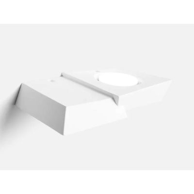 T375 ANCHISE APPLIQUE SQUADRATA LUCE SOPRA SOTTO IN GESSO VERNICIABILE CM 27x15 LAMPADINE ATTACCO GX53 Sforzin Illuminazione - C