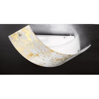 CAMILLA PLAFONIERA PICCOLA FOGLIA ARGENTO O ORO IN VETRO DI GEA LUCE MODERNA GEA LUCE - Cristalensi Shop Online