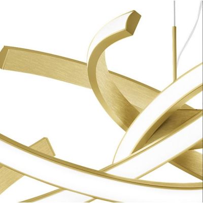 CINZIA SOSPENSIONE MODERNA ORO SPAZZOLATO CON LED 46W LUCE 3000K GEA LUCE GEA LUCE - Cristalensi Shop Online