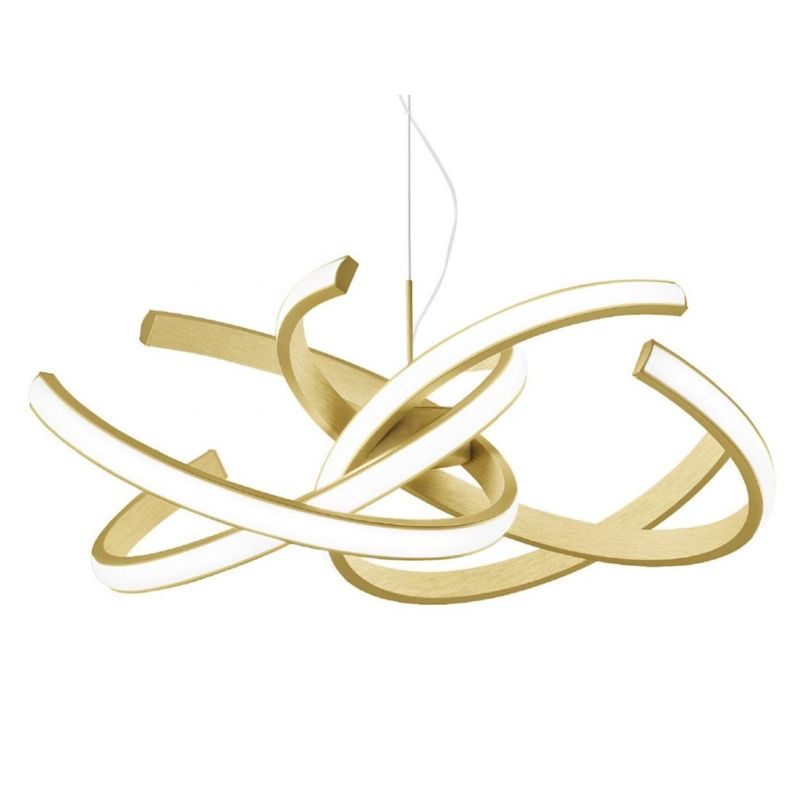 CINZIA SOSPENSIONE MODERNA ORO SPAZZOLATO CON LED 46W LUCE 3000K GEA LUCE GEA LUCE - Cristalensi Shop Online