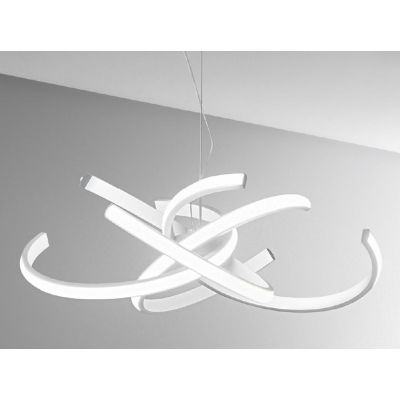 CINZIA SOSPENSIONE MODERNA BIANCA SATINATA CON LED 46W LUCE 3000K GEA LUCE GEA LUCE - Cristalensi Shop Online