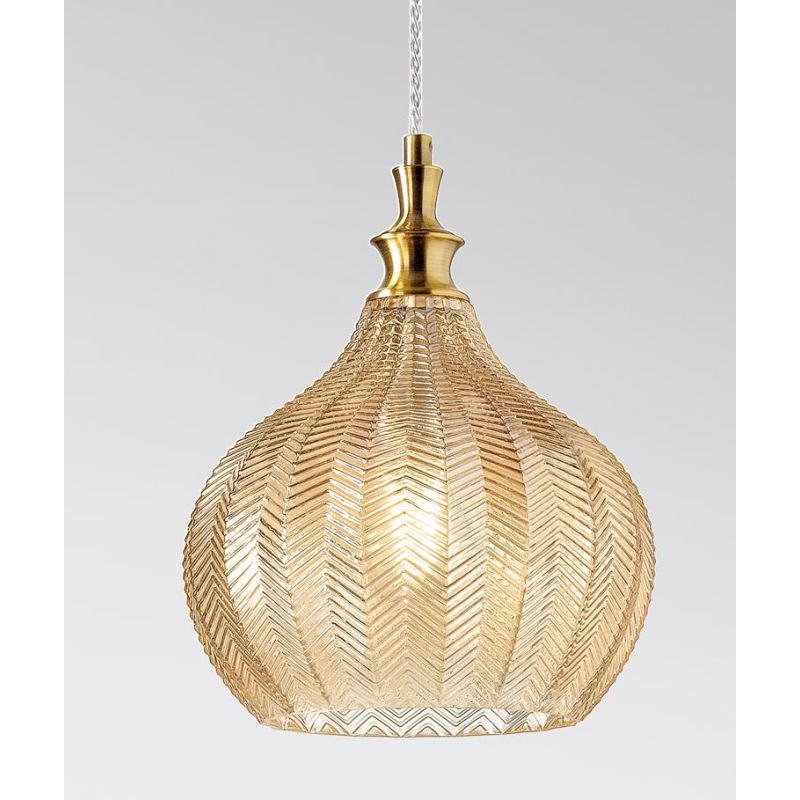 CLEOFE SOSPENSIONE IN VETRO COLORI BIANCO, COBALTO, AMBRA O OCRA CON DECORO A RILIEVO DELLA GEA LUCE GEA LUCE - Cristalensi Shop