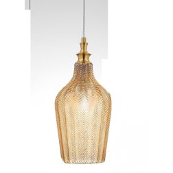 CLEOFE S12 SOSPENSIONE SINGOLA IN VETRO BIANCO,OCRA,AMBRA O CABALTO DECORATO A RILIEVO GEA LUCE - Cristalensi Shop Online 2