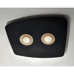 DEMETRA 2 NERA PLAFONIERA APPLIQUE IN METALLO NERO 8 COLORI CERCHI LAMPADINE SOSTITUIBILI Illuminando - Cristalensi Shop Online