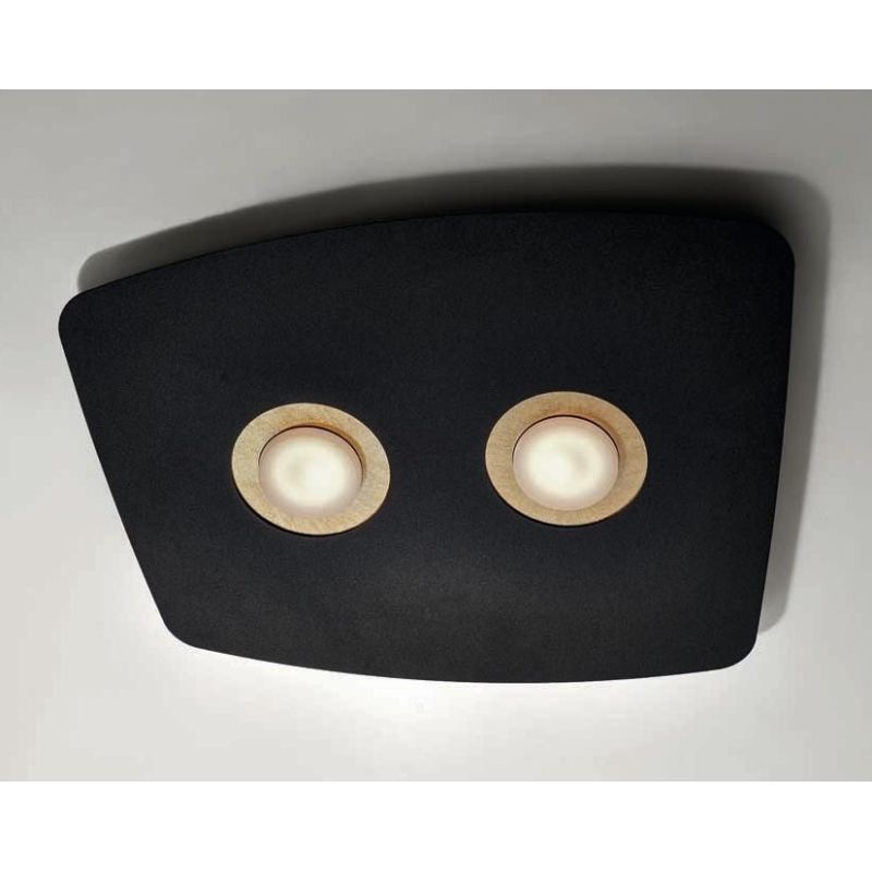 DEMETRA 2 NERA PLAFONIERA APPLIQUE IN METALLO NERO 8 COLORI CERCHI LAMPADINE SOSTITUIBILI Illuminando - Cristalensi Shop Online