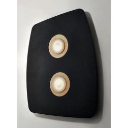 DEMETRA 2 NERA PLAFONIERA APPLIQUE IN METALLO NERO 8 COLORI CERCHI LAMPADINE SOSTITUIBILI Illuminando - Cristalensi Shop Online 2