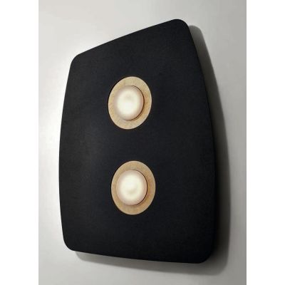 DEMETRA 2 NERA PLAFONIERA APPLIQUE IN METALLO NERO 8 COLORI CERCHI LAMPADINE SOSTITUIBILI Illuminando - Cristalensi Shop Online