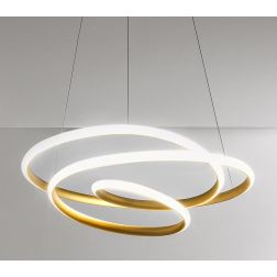 DIVA SP SOSPENSIONE GEA LUCE A LED 39W LUCE 3000K DIMMERABILE MODERNA ALLUMINIO 3 FINITURE COLORE GEA LUCE - Cristalensi Shop On 2
