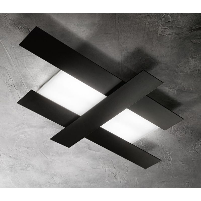 DOHA LAMPADA DA SOFFITTO MEDIA A LED 40W 3000K FASCE COLORATE IN 4 FINITURE COLORE GEA LUCE - Cristalensi Shop Online