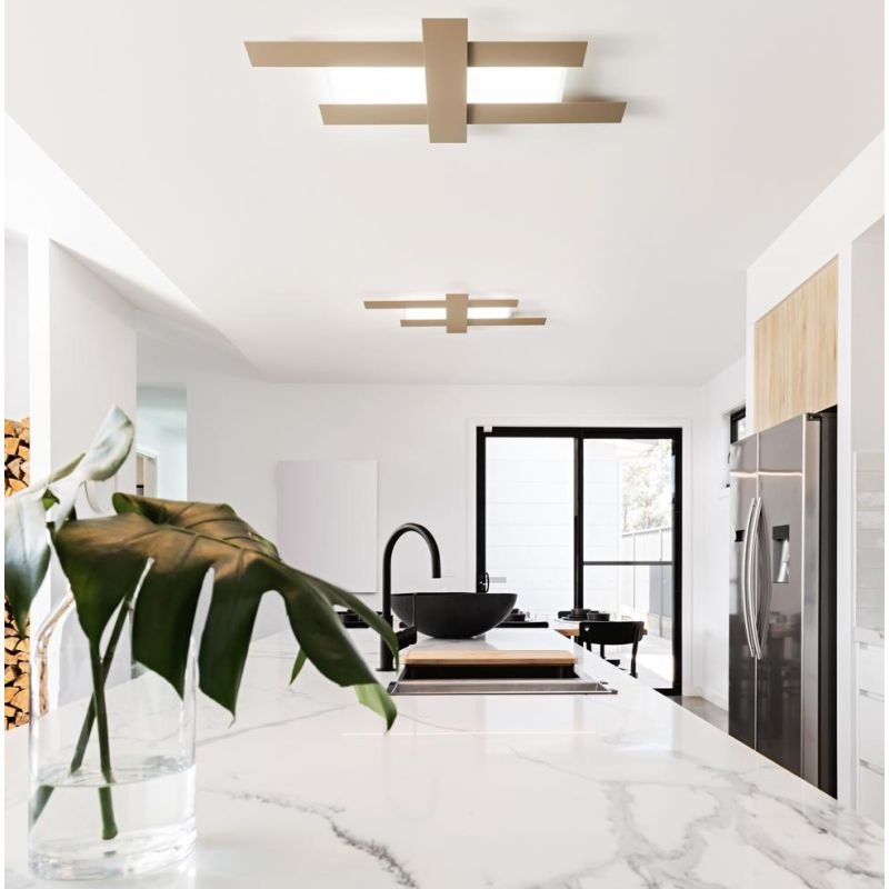 DOHA LAMPADA DA SOFFITTO MEDIA A LED 40W 3000K FASCE COLORATE IN 4 FINITURE COLORE GEA LUCE - Cristalensi Shop Online