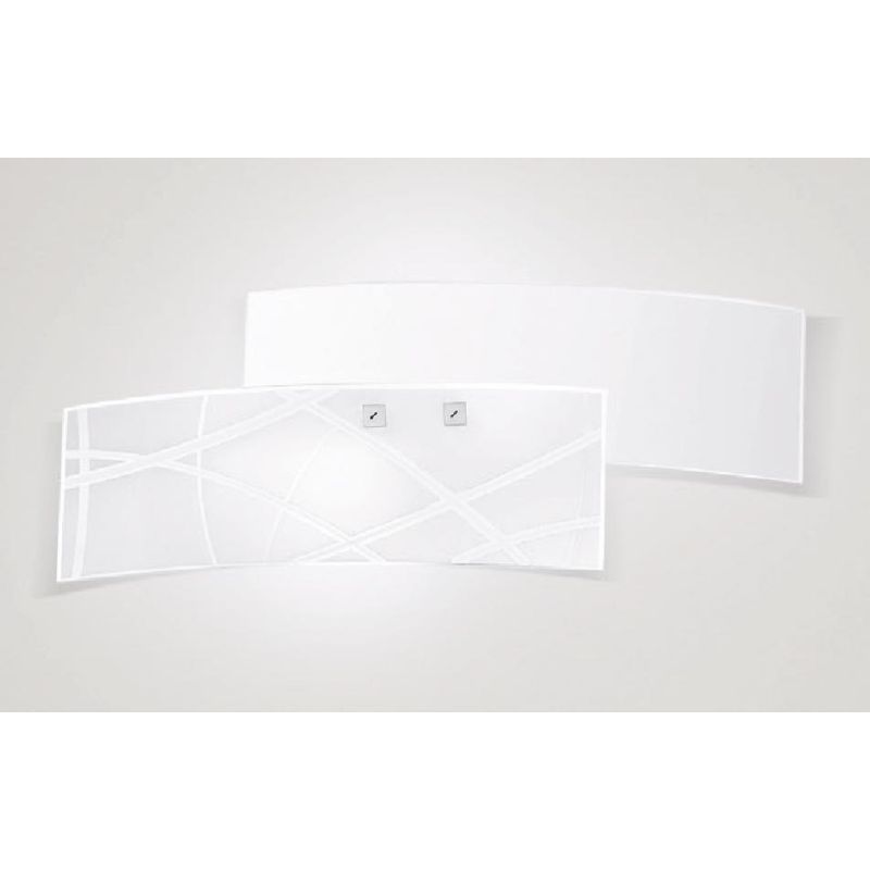 FRIDA AP LAMPADA DA PARETE PICCOLA MODERNA IN VETRO BIANCO DECORATO DELLA GEA LUCE GEA LUCE - Cristalensi Shop Online
