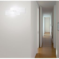 FRIDA AP LAMPADA DA PARETE PICCOLA MODERNA IN VETRO BIANCO DECORATO DELLA GEA LUCE GEA LUCE - Cristalensi Shop Online 2
