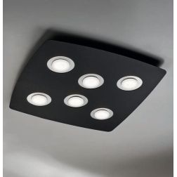 DEMETRA PLAFONIERA SQUADRATA 60X60 CON 6 ANELLI COLORE A SCELTA DI ILLUMINANDO Illuminando - Cristalensi Shop Online