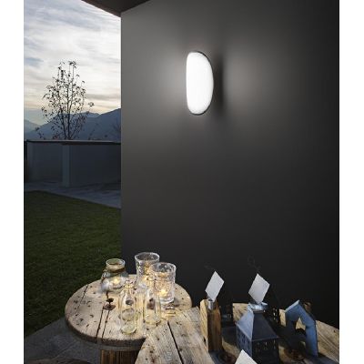 APPLIQUE DA ESTERNO IP65 OVALE LED 13W LUCE 4000K GRIGIO METALLIZZATO O ANTRACITE MODERNA GEA LUCE - Cristalensi Shop Online