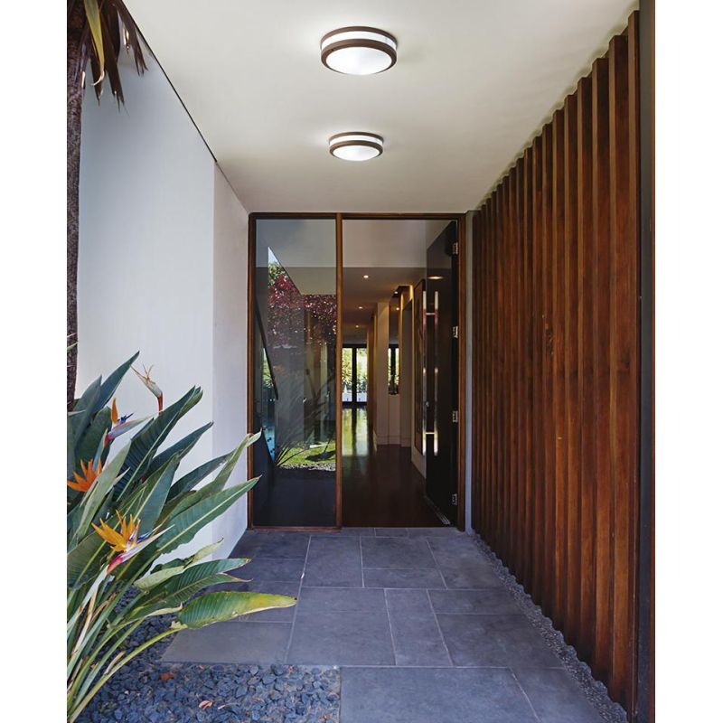 PLAFONIERA/APPLIQUE ROTONDA D28 DA ESTERNO IP54 2XE27 CORNICE DISPONIBILE IN 4 COLORI GEA LUCE - Cristalensi Shop Online