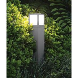 PALO PER ESTERNO ALTEZZA 40 CM IP54 1XE27 DUE COLORI GRIGIO ALLUMINIO E ANTRACITE GEA LUCE - Cristalensi Shop Online