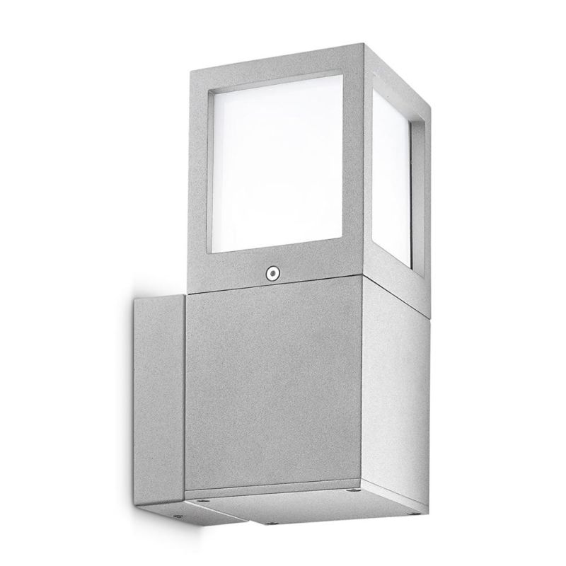 APPLIQUE DA ESTERNO IP54 DUE COLORI ANTRACITE E GRIGIO ALLUMINIO 1XE27 GEA LUCE - Cristalensi Shop Online