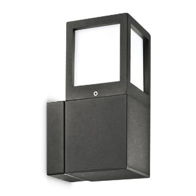 APPLIQUE DA ESTERNO IP54 DUE COLORI ANTRACITE E GRIGIO ALLUMINIO 1XE27 GEA LUCE - Cristalensi Shop Online