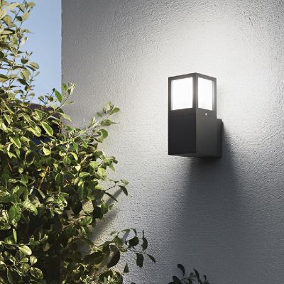 APPLIQUE DA ESTERNO IP54 DUE COLORI ANTRACITE E GRIGIO ALLUMINIO 1XE27 GEA LUCE - Cristalensi Shop Online