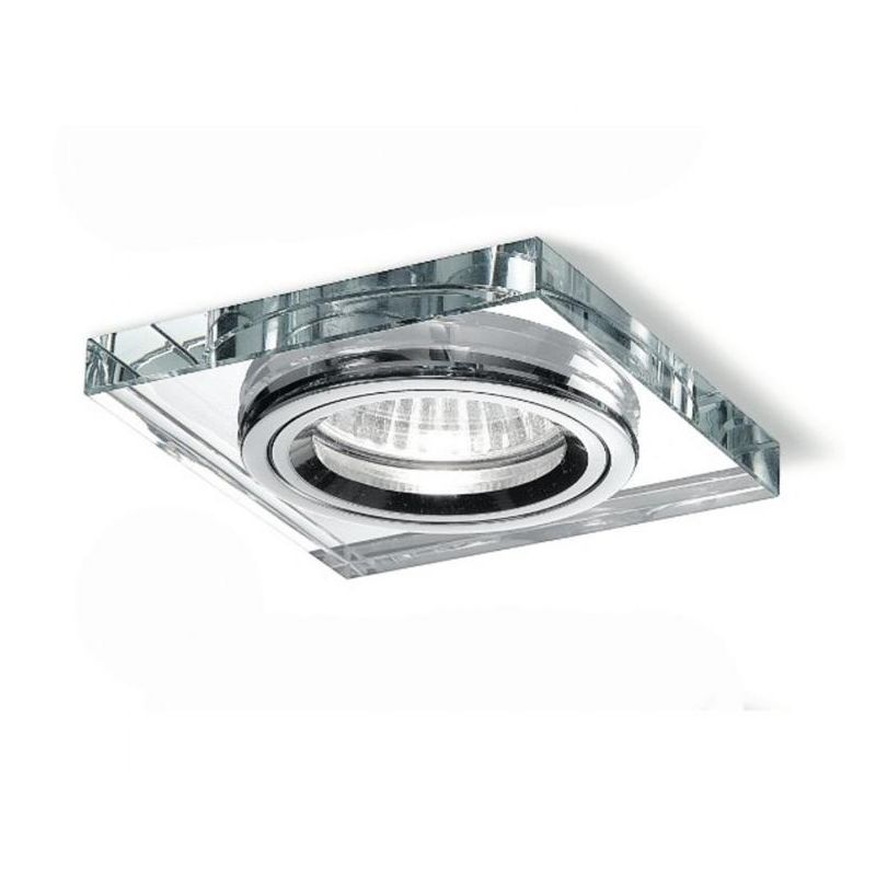 INCASSO IN CRISTALLO QUADRATO EFFETTO SPECCHIO CON PORTALAMPADE GU10 GEA LUCE - Cristalensi Shop Online