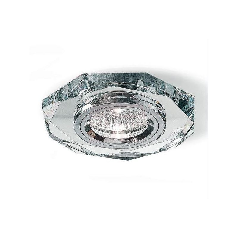 INCASSO IN CRISTALLO ESAGONALE EFFETTO SPECCHIO CON PORTALAMPADE GU10 GEA LUCE - Cristalensi Shop Online