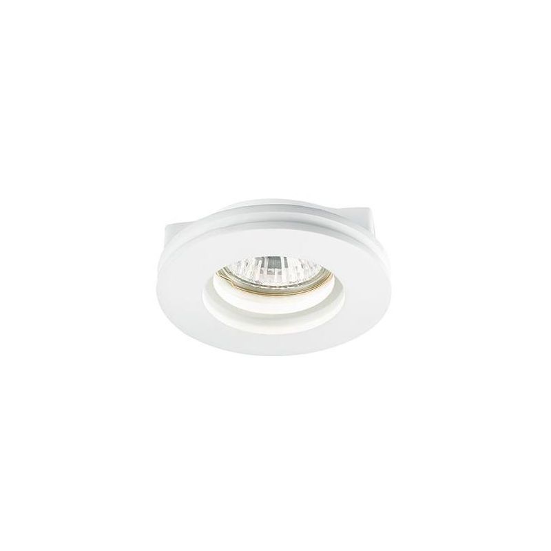 FARETTO DA INCASSO IN GESSO ROTONDO CON PORTALAMPADE GU10 VERNICIABILE GEA LUCE - Cristalensi Shop Online