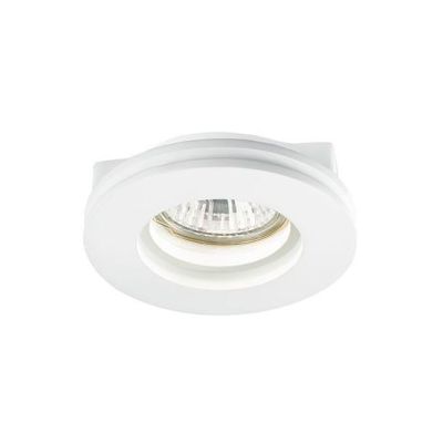FARETTO DA INCASSO IN GESSO ROTONDO CON PORTALAMPADE GU10 VERNICIABILE GEA LUCE - Cristalensi Shop Online