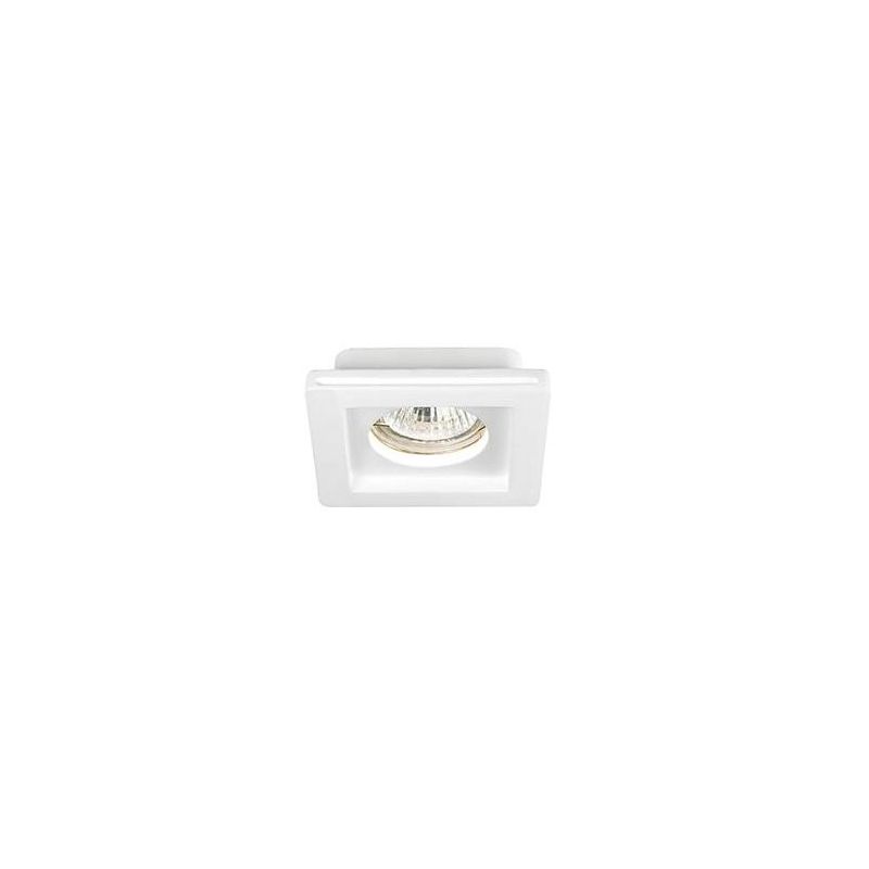 FARETTO DA INCASSO IN GESSO QUADRATO CON PORTALAMPADE GU10 VERNICIABILE GEA LUCE - Cristalensi Shop Online