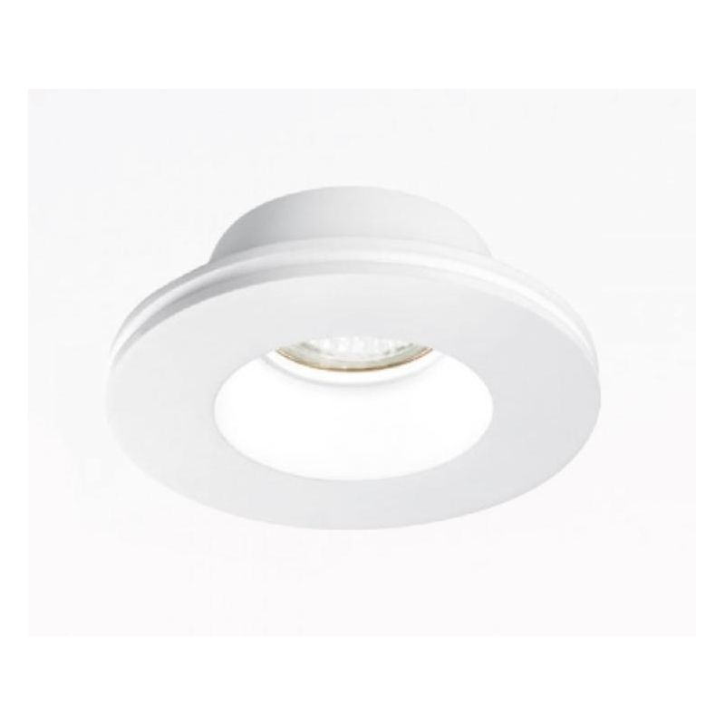 FARETTO DA INCASSO IN GESSO ROTONDO CON PORTALAMPADE GU10 VERNICIABILE GEA LUCE - Cristalensi Shop Online