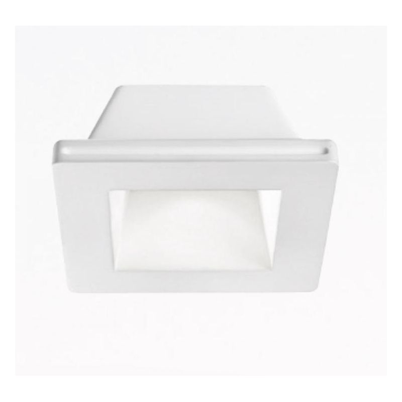 FARETTO DA INCASSO IN GESSO QUADRATO CON PORTALAMPADE GU10 VERNICIABILE GEA LUCE - Cristalensi Shop Online