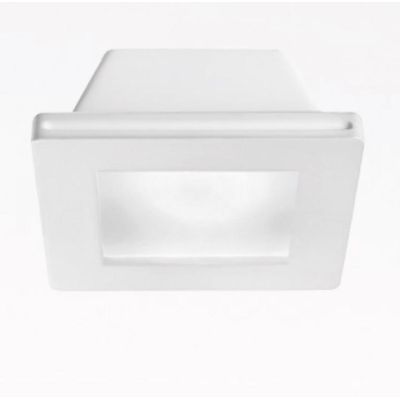 FARETTO DA INCASSO IN GESSO QUADRATO CON VETRO PORTALAMPADE GU10 VERNICIABILE GEA LUCE - Cristalensi Shop Online