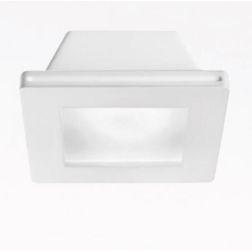 FARETTO DA INCASSO IN GESSO QUADRATO CON VETRO PORTALAMPADE GU10 VERNICIABILE GEA LUCE - Cristalensi Shop Online 2