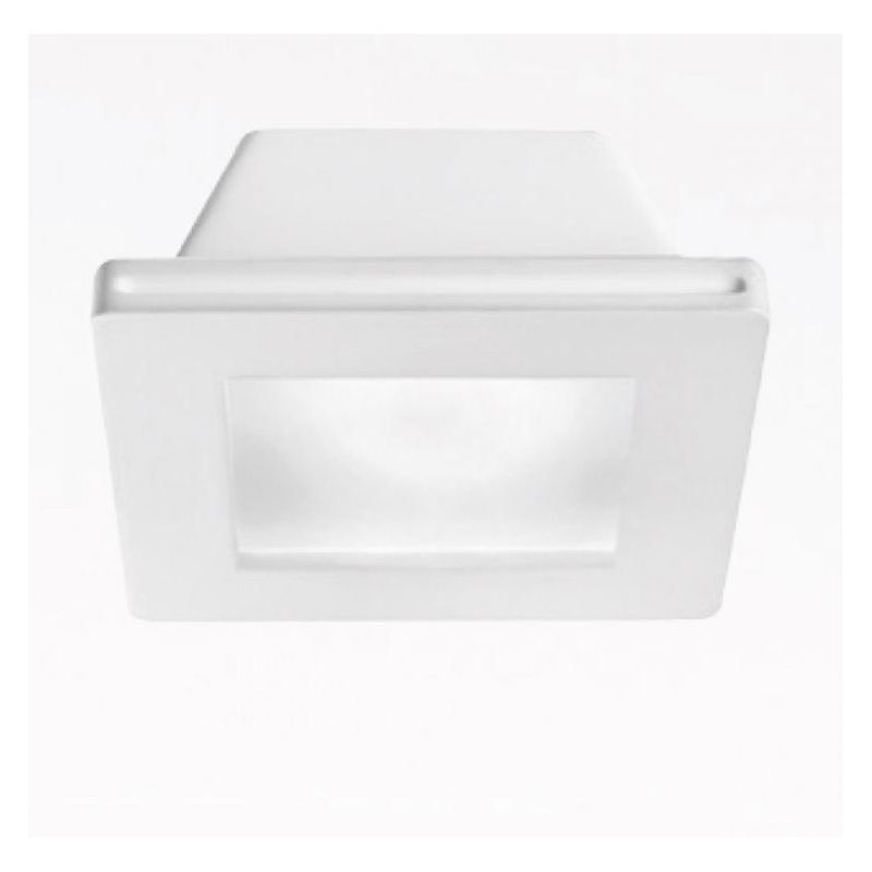 FARETTO DA INCASSO IN GESSO QUADRATO CON VETRO PORTALAMPADE GU10 VERNICIABILE GEA LUCE - Cristalensi Shop Online