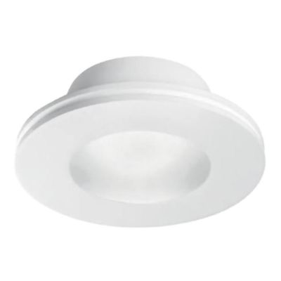 FARETTO DA INCASSO IN GESSO ROTONDO CON DIFFUSORE IN VETRO CON PORTALAMPADE GU10 VERNICIABILE GEA LUCE - Cristalensi Shop Online