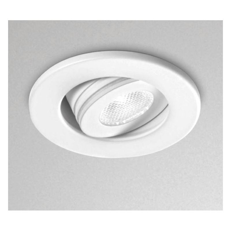 FARETTO DA INCASSO ROTONDO ORIENTABILE IN ALLUMINIO BIANCO OPACO LED 3W LUCE 3000K O 4000K GEA LUCE - Cristalensi Shop Online