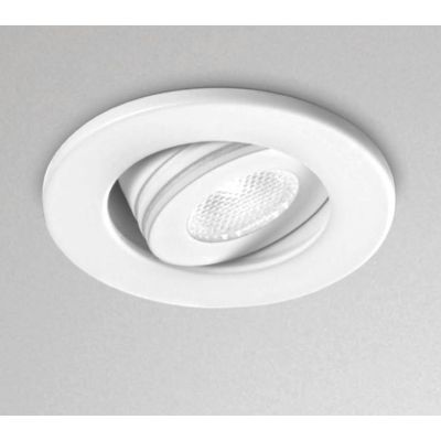 FARETTO DA INCASSO ROTONDO ORIENTABILE IN ALLUMINIO BIANCO OPACO LED 3W LUCE 3000K O 4000K GEA LUCE - Cristalensi Shop Online