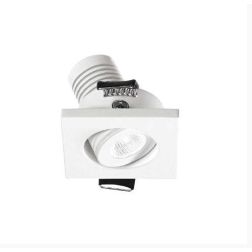 FARETTO DA INCASSO QUADRATO ORIENTABILE IN ALLUMINIO BIANCO OPACO LED 3W LUCE 3000K O 4000K GEA LUCE - Cristalensi Shop Online