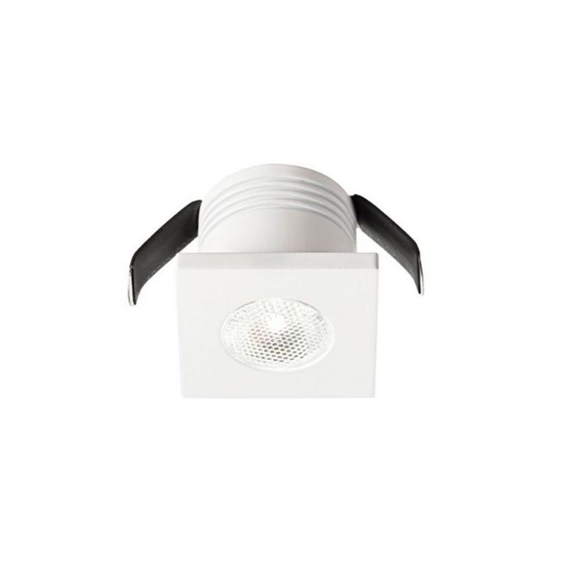 FARETTO DA INCASSO A MOLLE QUADRATO IN ALLUMINIO BIANCO O NICHEL LED 3W LUCE 3000K O 4000K GEA LUCE - Cristalensi Shop Online