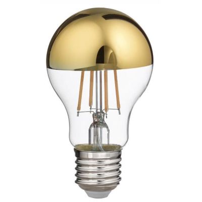 LAMPADINA ATTACCO E27 LED 8W LUCE 2700K CON VETRO SPECCHIATO ORO DURATA 15000 ORE GEA LUCE - Cristalensi Shop Online