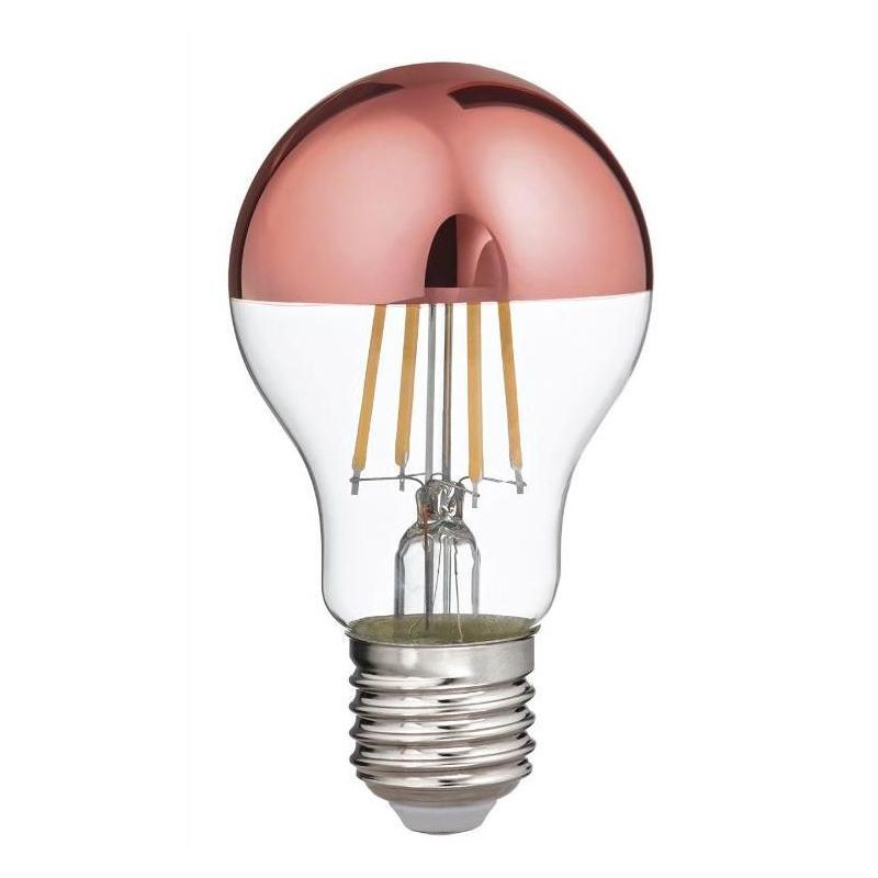 LAMPADINA ATTACCO E27 LED 8W LUCE 2700K CON VETRO SPECCHIATO RAME DURATA 15000 ORE GEA LUCE - Cristalensi Shop Online