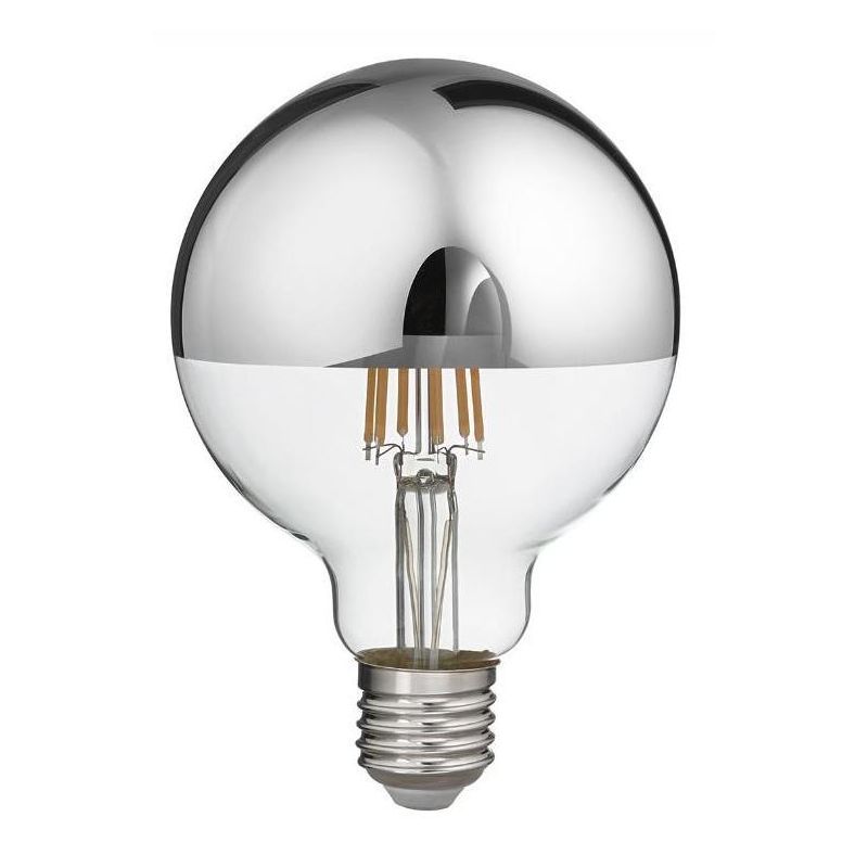 LAMPADINA A SFERA ATTACCO E27 LED 12W LUCE 2700K CON VETRO SPECCHIATO ARGENTO DURATA 15000 ORE GEA LUCE - Cristalensi Shop Onlin