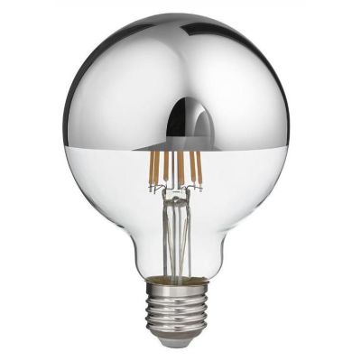 LAMPADINA A SFERA ATTACCO E27 LED 12W LUCE 2700K CON VETRO SPECCHIATO ARGENTO DURATA 15000 ORE GEA LUCE - Cristalensi Shop Onlin